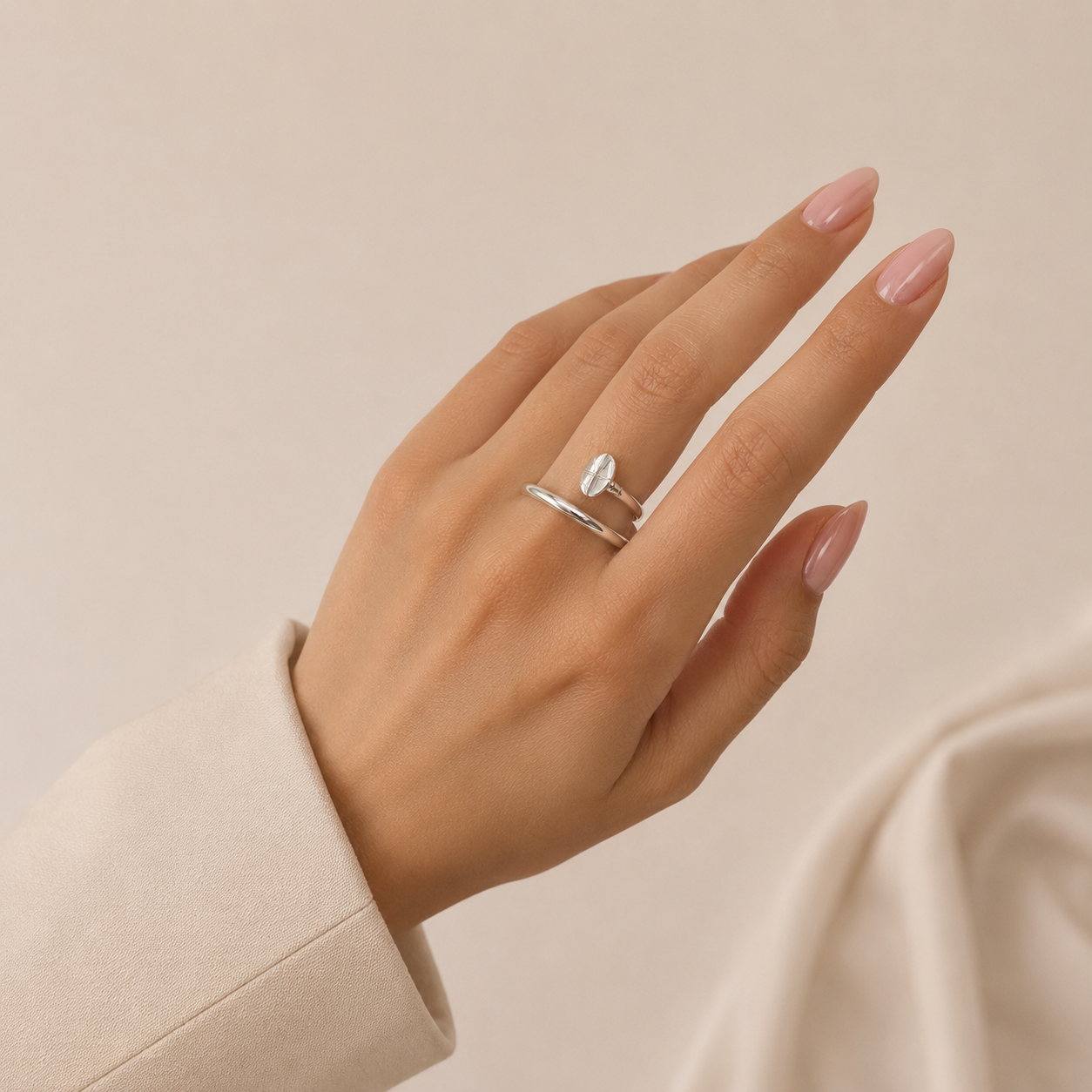 Anillo Clavo Plata Ley 925