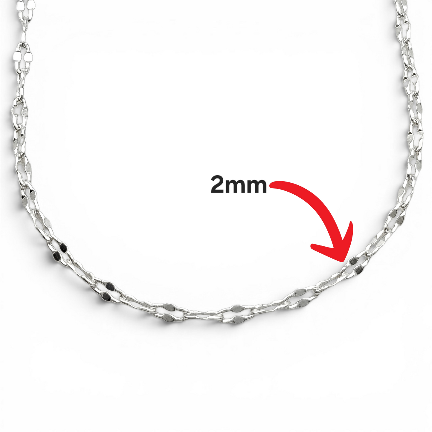 Cadena Piramide 2mm Plata Ley 925