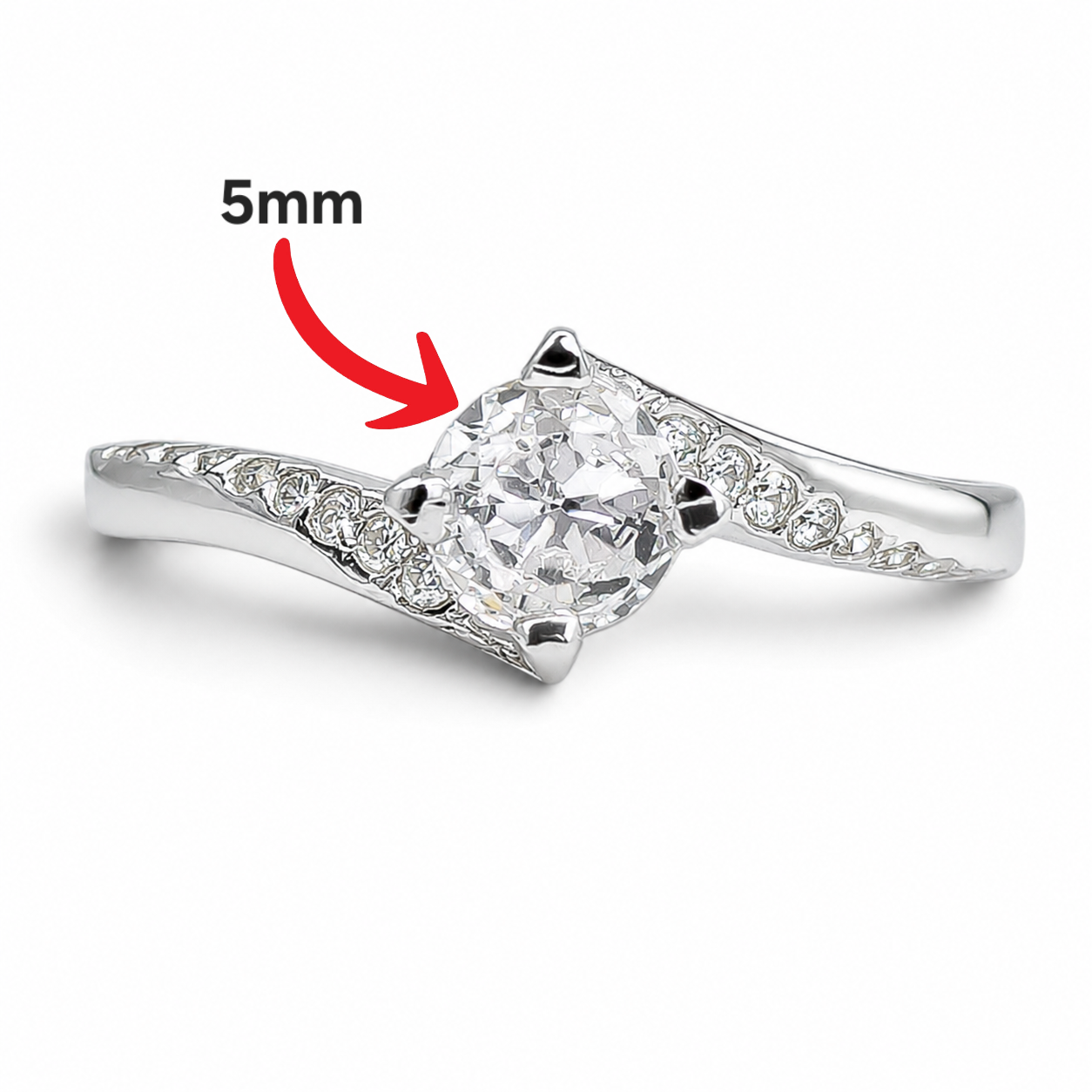 Anillo Zirconia Chico Plata Ley 925