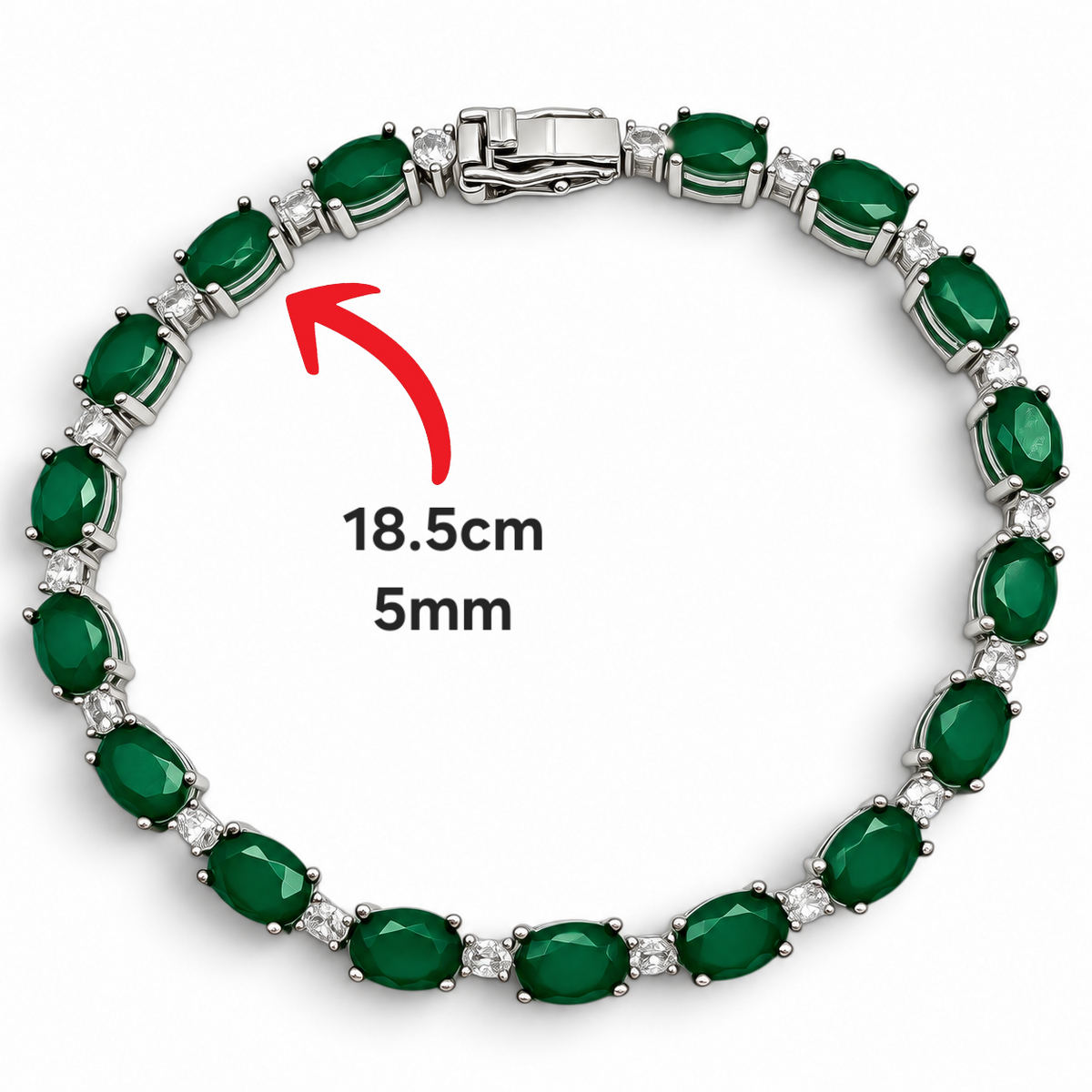 Pulsera Verde Turmalina Zirconia Plata Ley 925