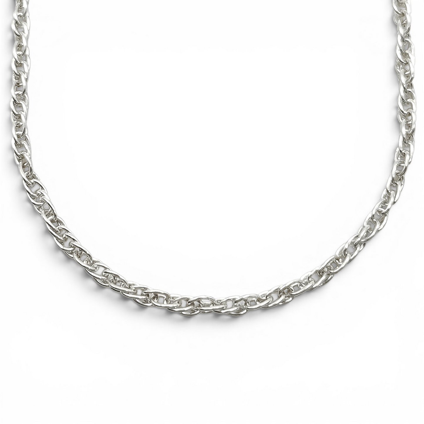Cadena Argollas 2mm Plata Ley 925