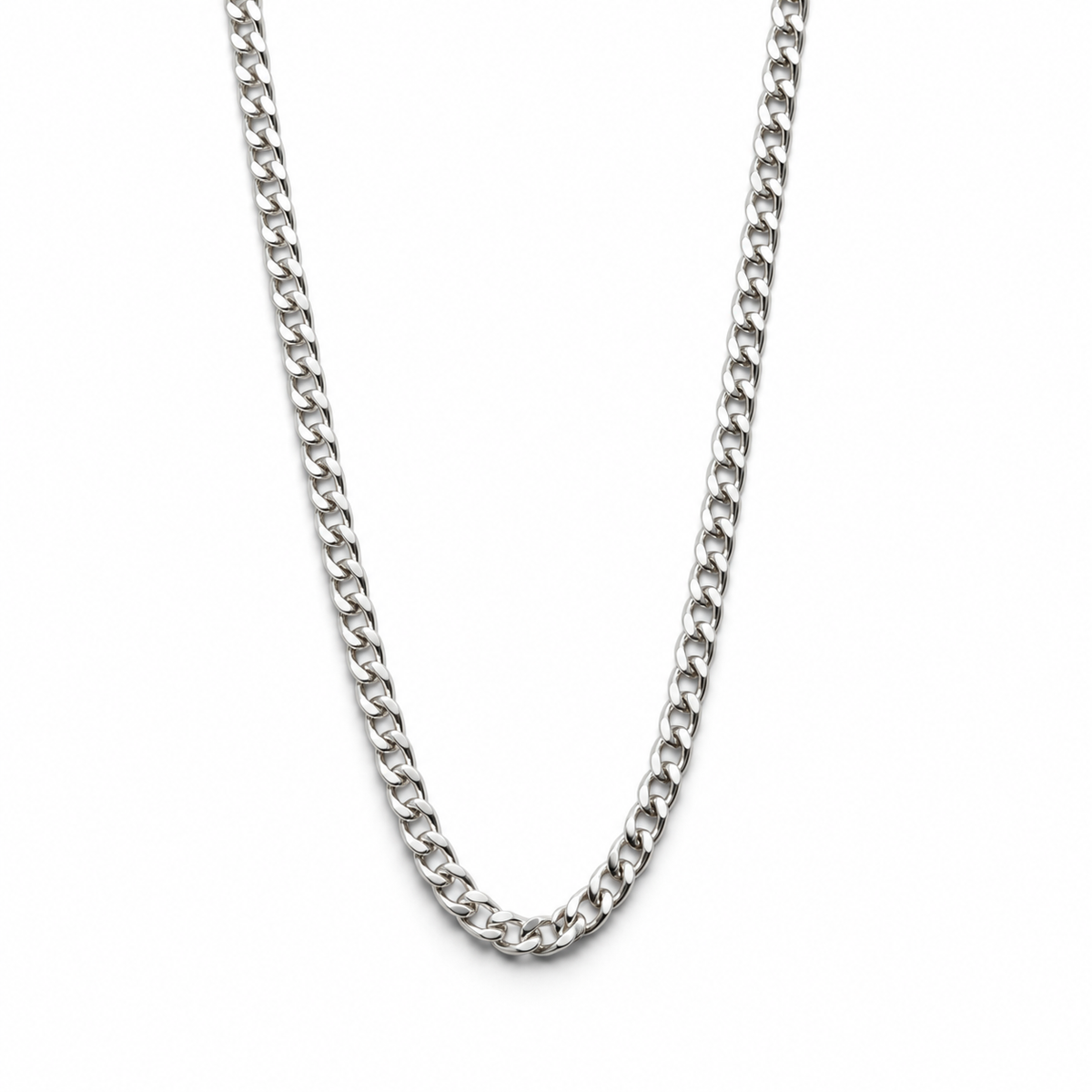 Cadena Cubana Lisa 2mm Plata Ley 925