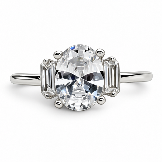 Anillo Zirconia Blanca Plata Ley 925