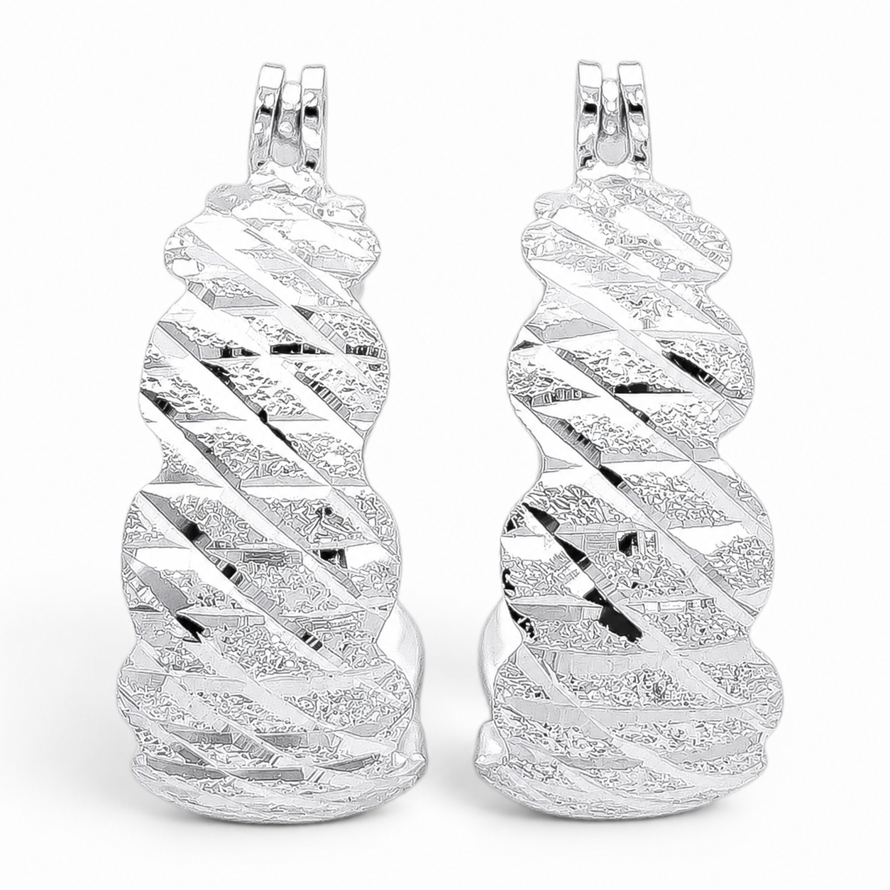 Arracada Diamantada Rombos Plata Ley 925