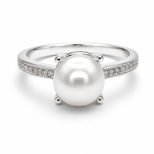 Anillo Perla Plata Ley 925