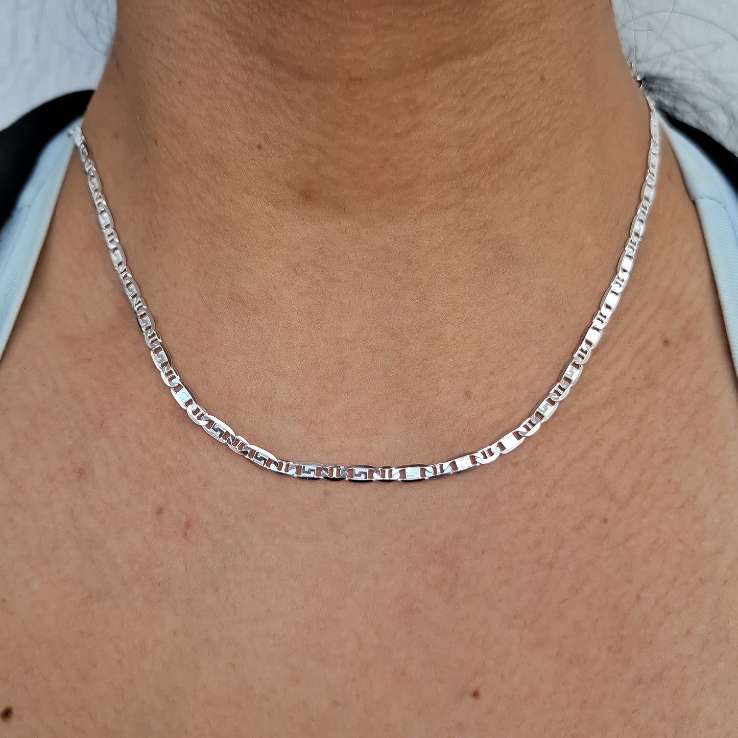 Cadena Planchada 3mm Plata Ley 925