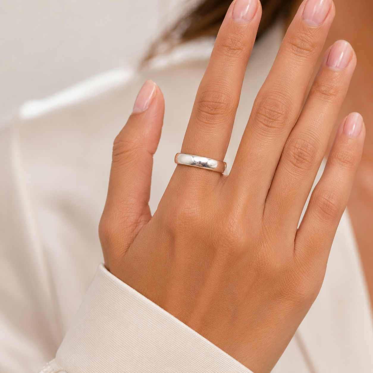 Anillo Argolla Lisa Plata Ley 925