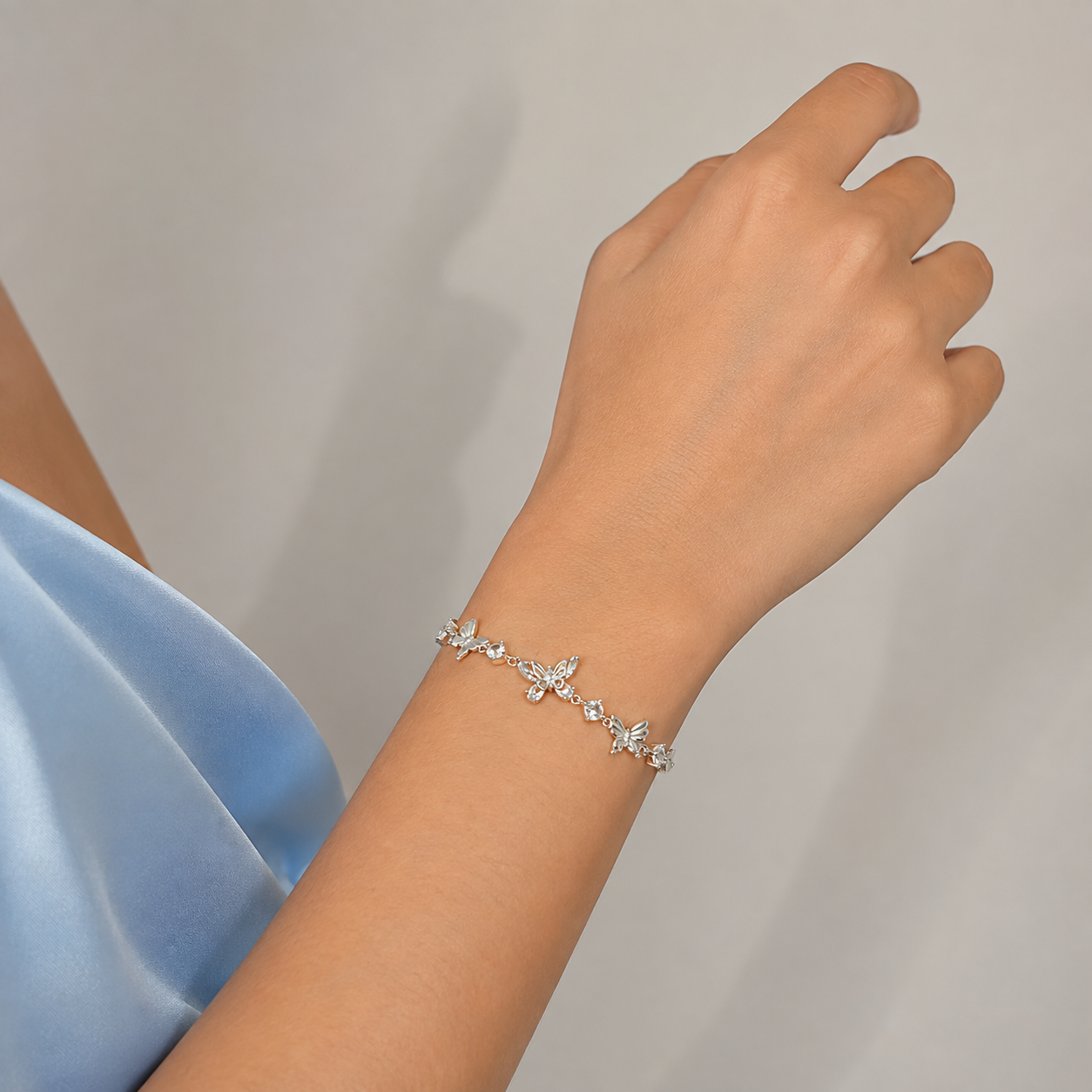Pulsera Mariposa Zirconia Plata Ley 925