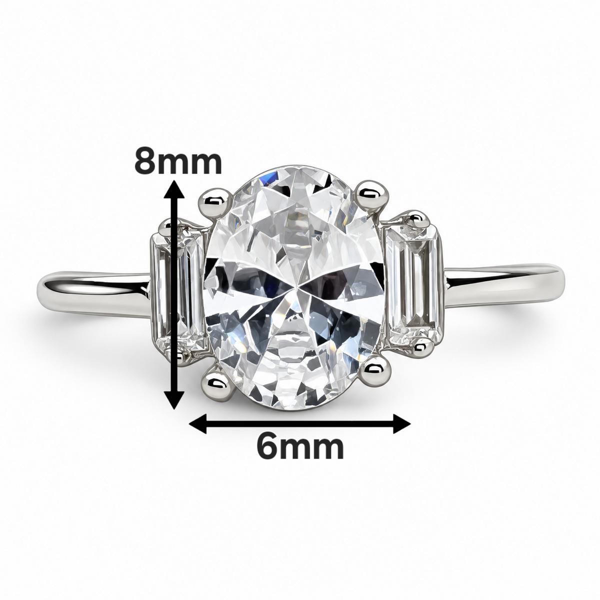 Anillo Zirconia Blanca Plata Ley 925