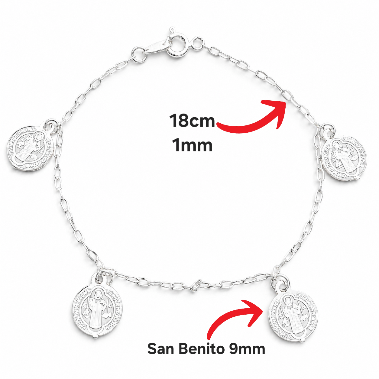 Pulsera San Benito Plata Ley 925