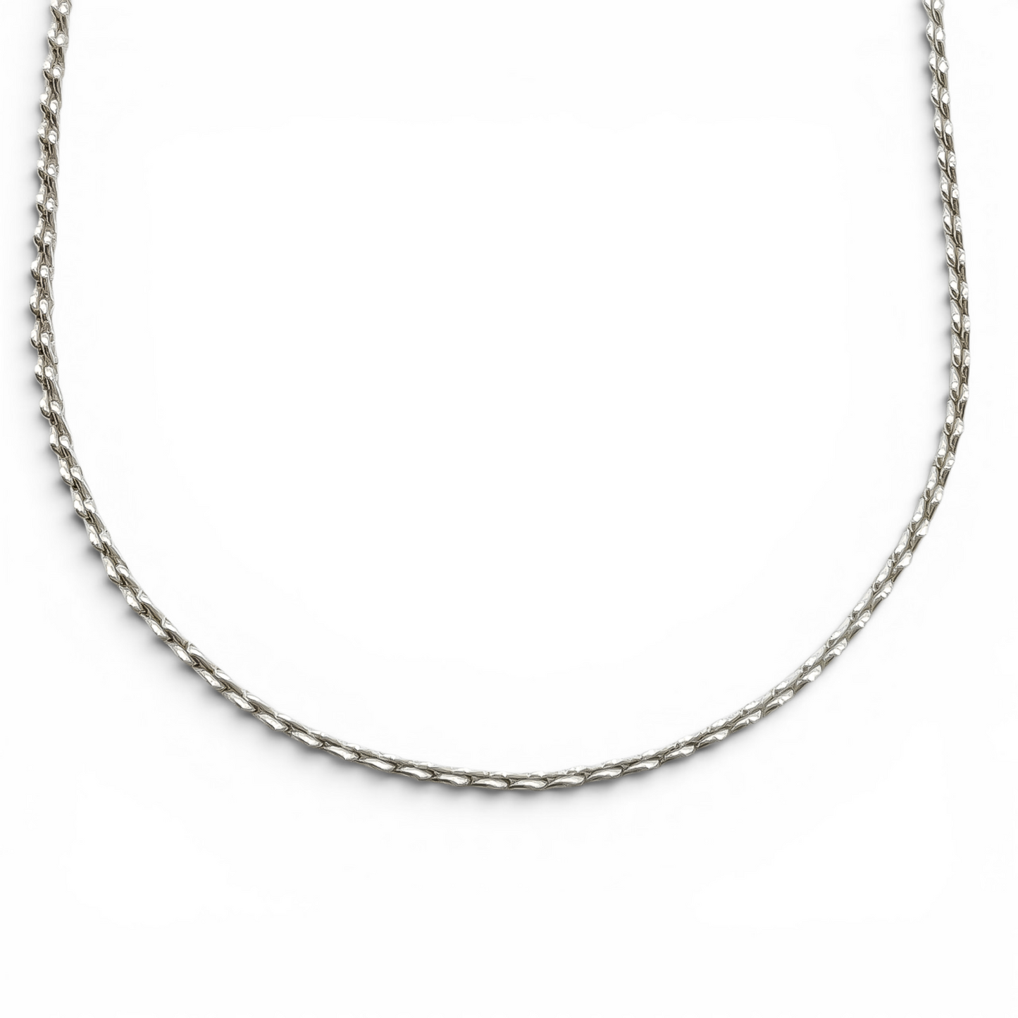 Cadena Trenzada 1mm Plata Ley 925