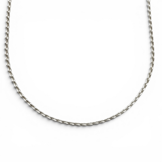 Cadena Trenzada 1mm Plata Ley 925