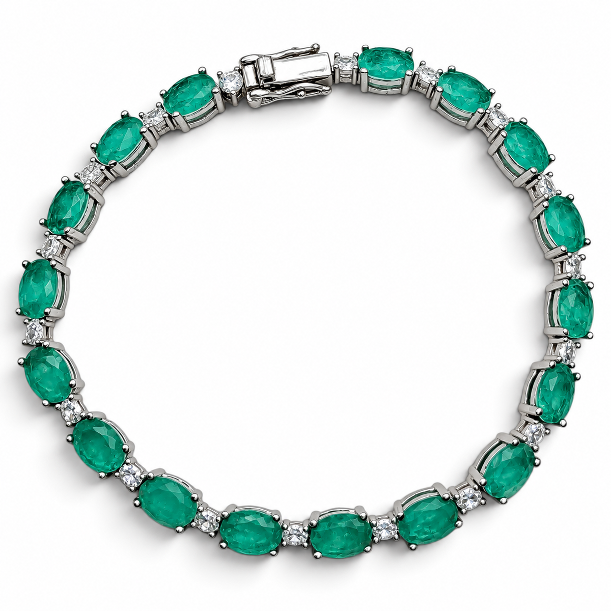 Pulsera Verde Turmalina Plata Ley 925