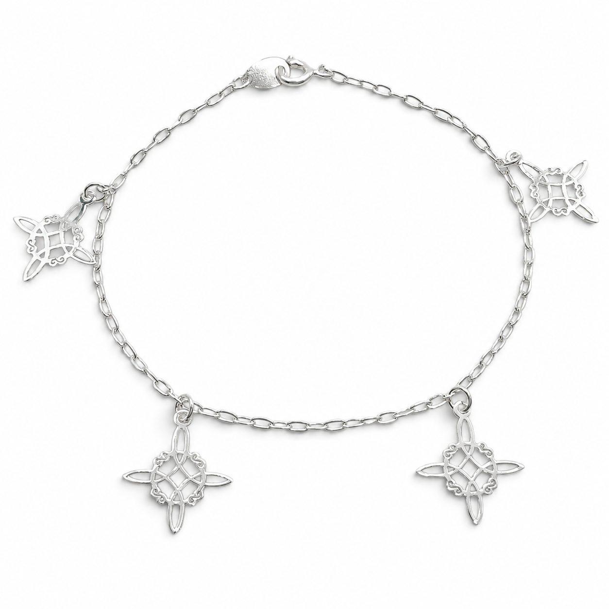 Pulsera Nudo de Bruja Plata Ley 925