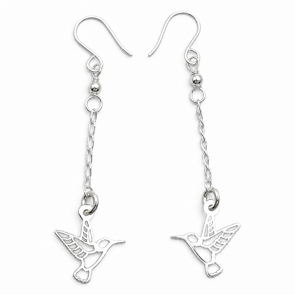 Arete Largo Colibri Plata Ley 925