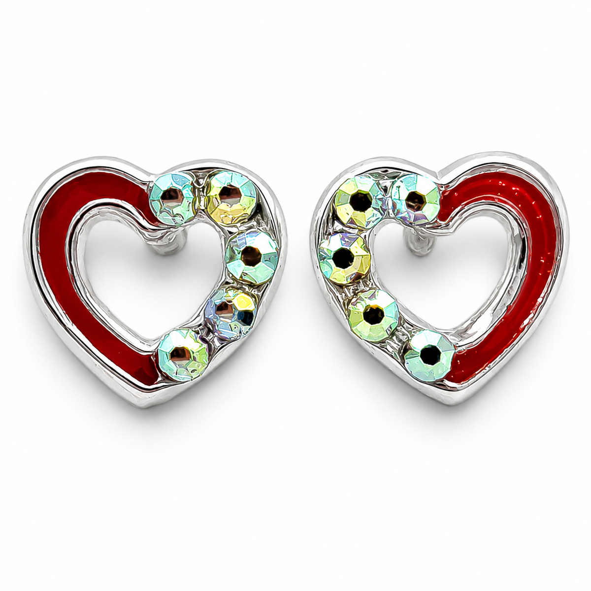Broquel Corazon Rojo Plata Ley 925