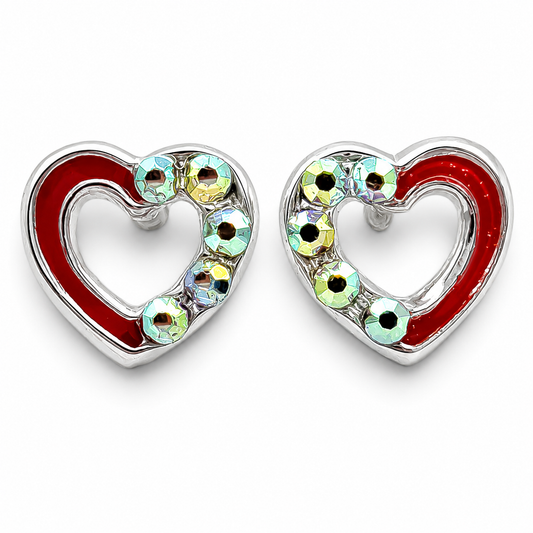 Broquel Corazon Rojo Plata Ley 925