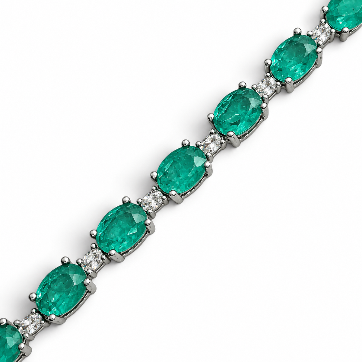 Pulsera Verde Turmalina Plata Ley 925