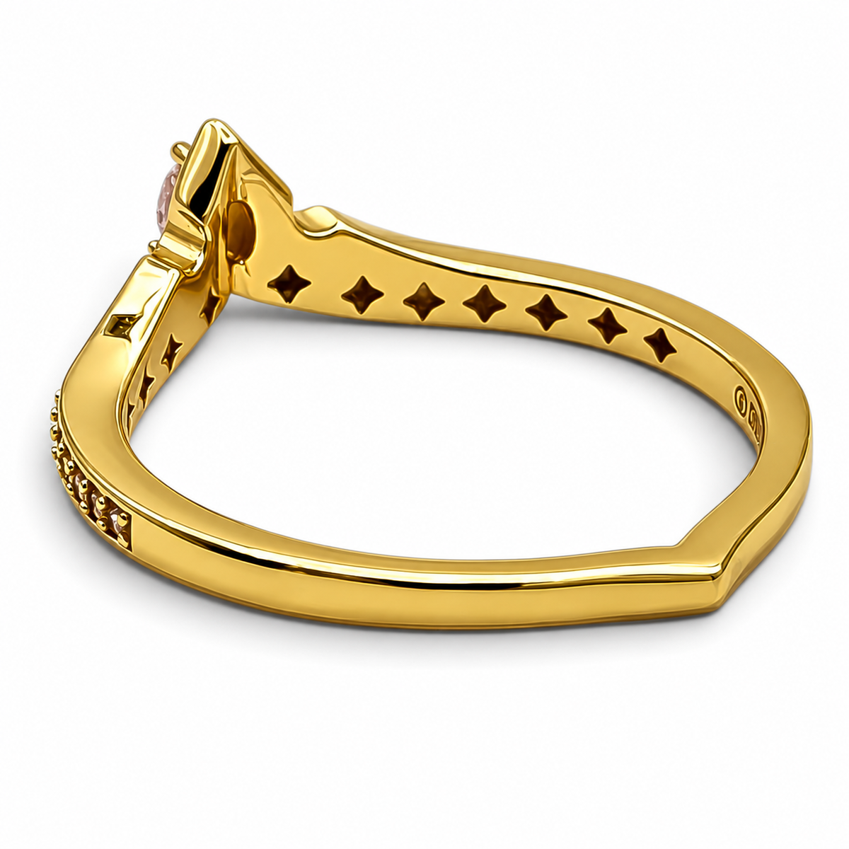 Anillo Dorado Pico Pan Plata Ley 925