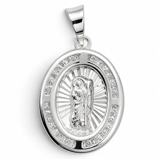 Dije Medalla San Judas Ovalo Plata Ley 925