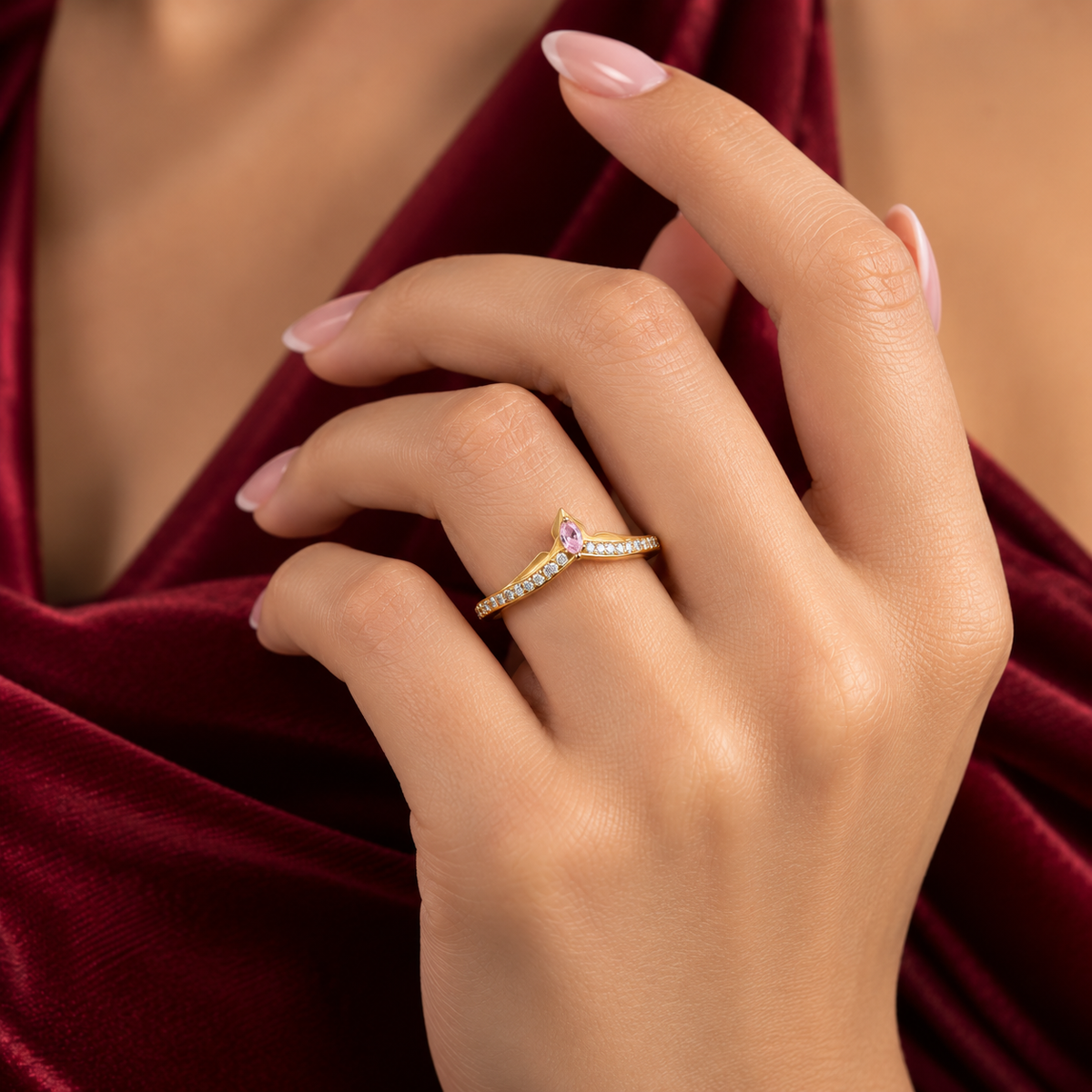 Anillo Dorado Pico Pan Plata Ley 925