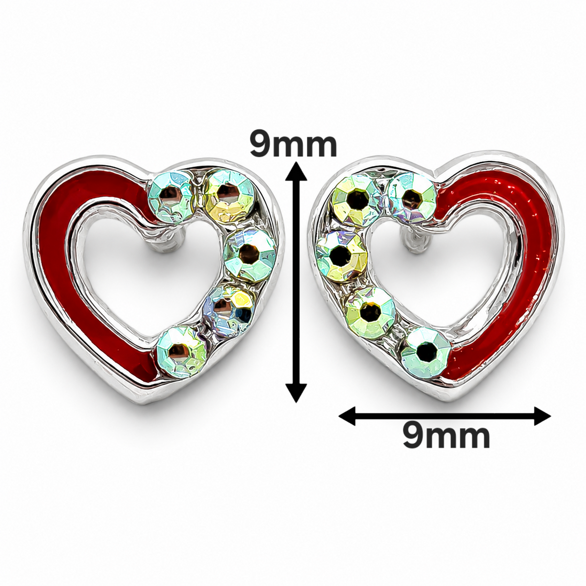 Broquel Corazon Rojo Plata Ley 925