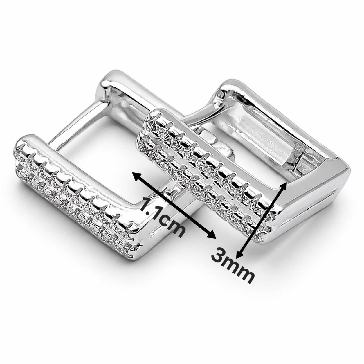 Hugguies Cuadro Zirconia Plata Ley 925
