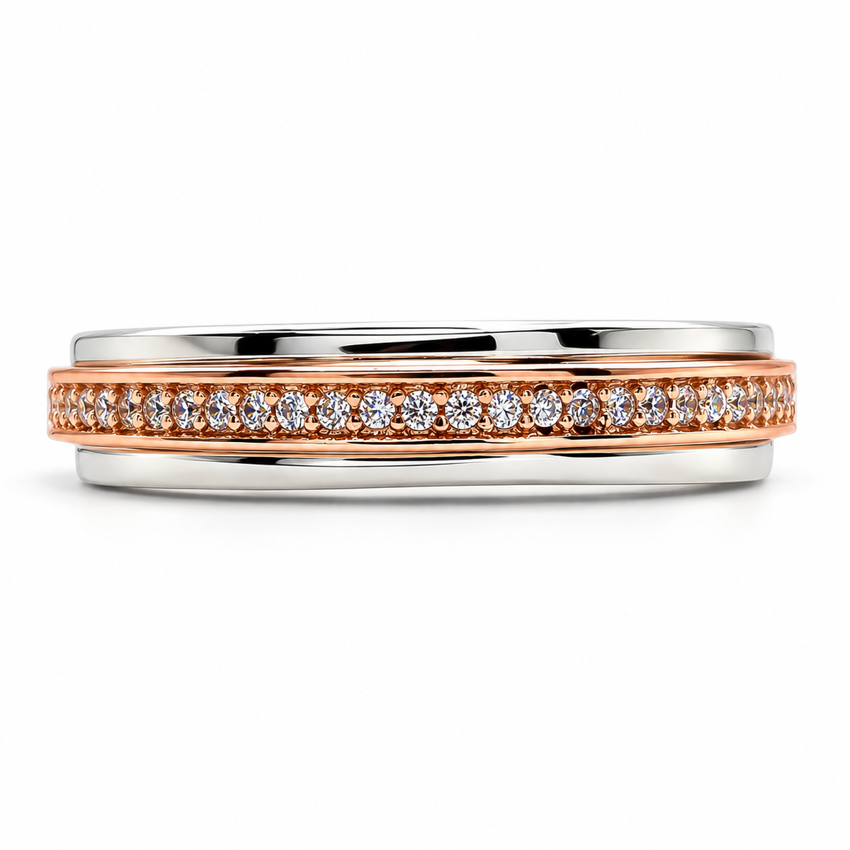 Anillo Rosa Pan Plata Ley 925