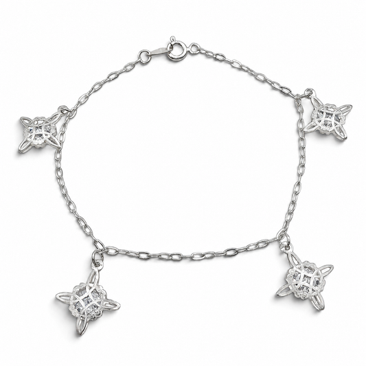 Pulsera Nudo Bruja Zirconia Plata Ley 925