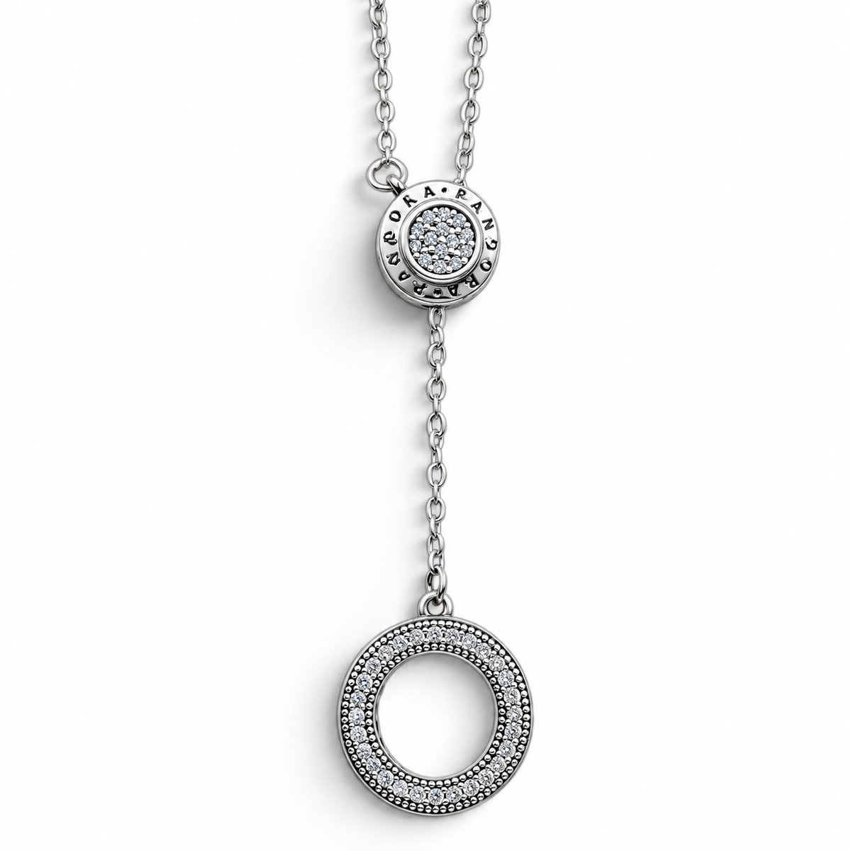Collar Zirconia Ajustable Pan Plata Ley 925