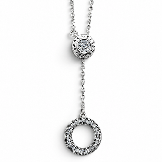Collar Zirconia Ajustable Pan Plata Ley 925
