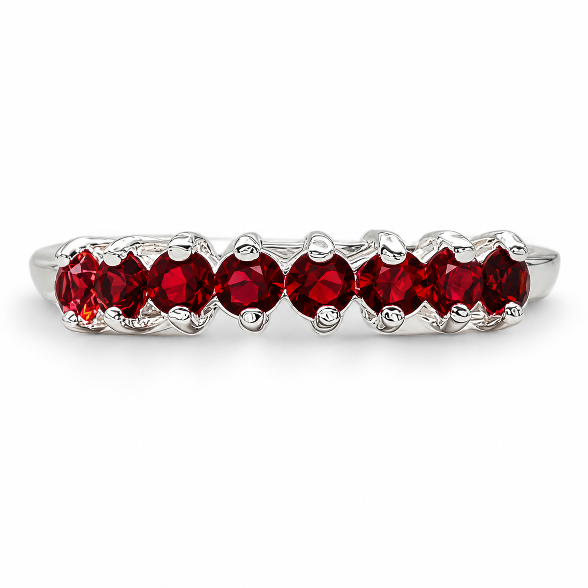Anillo Zirconia Roja Plata Ley 925