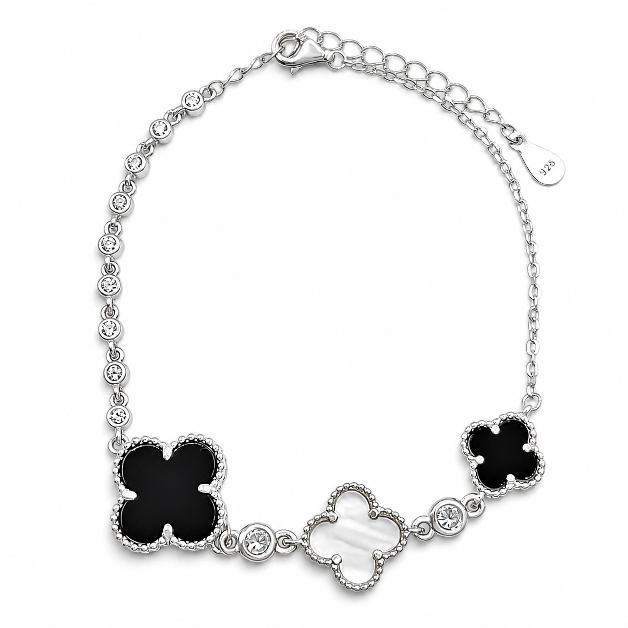 Pulsera Van 3 Treboles Plata Ley 925