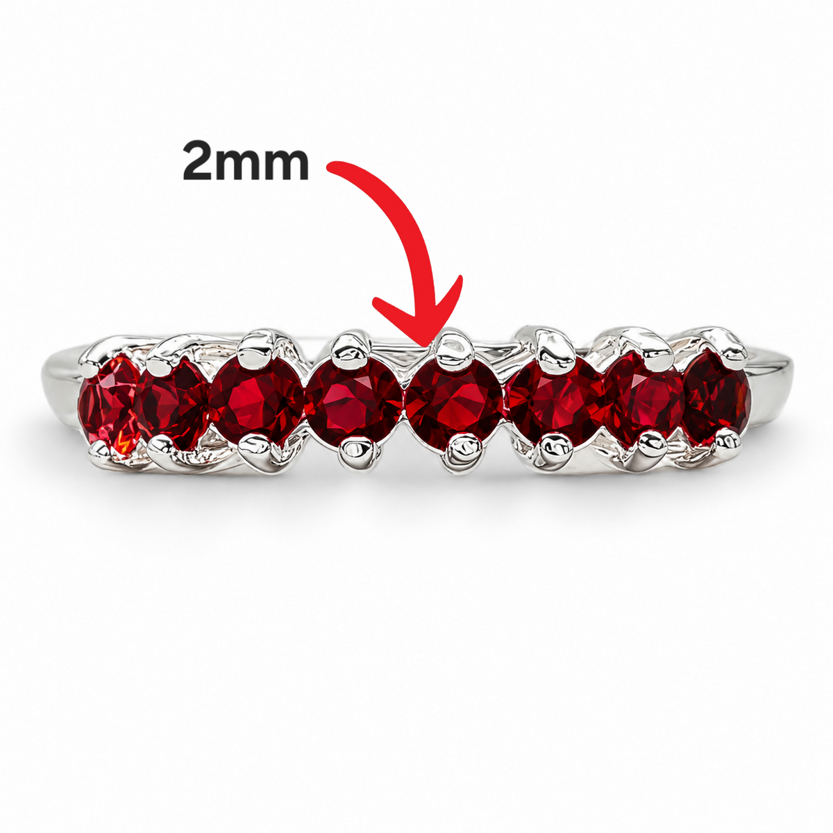 Anillo Zirconia Roja Plata Ley 925
