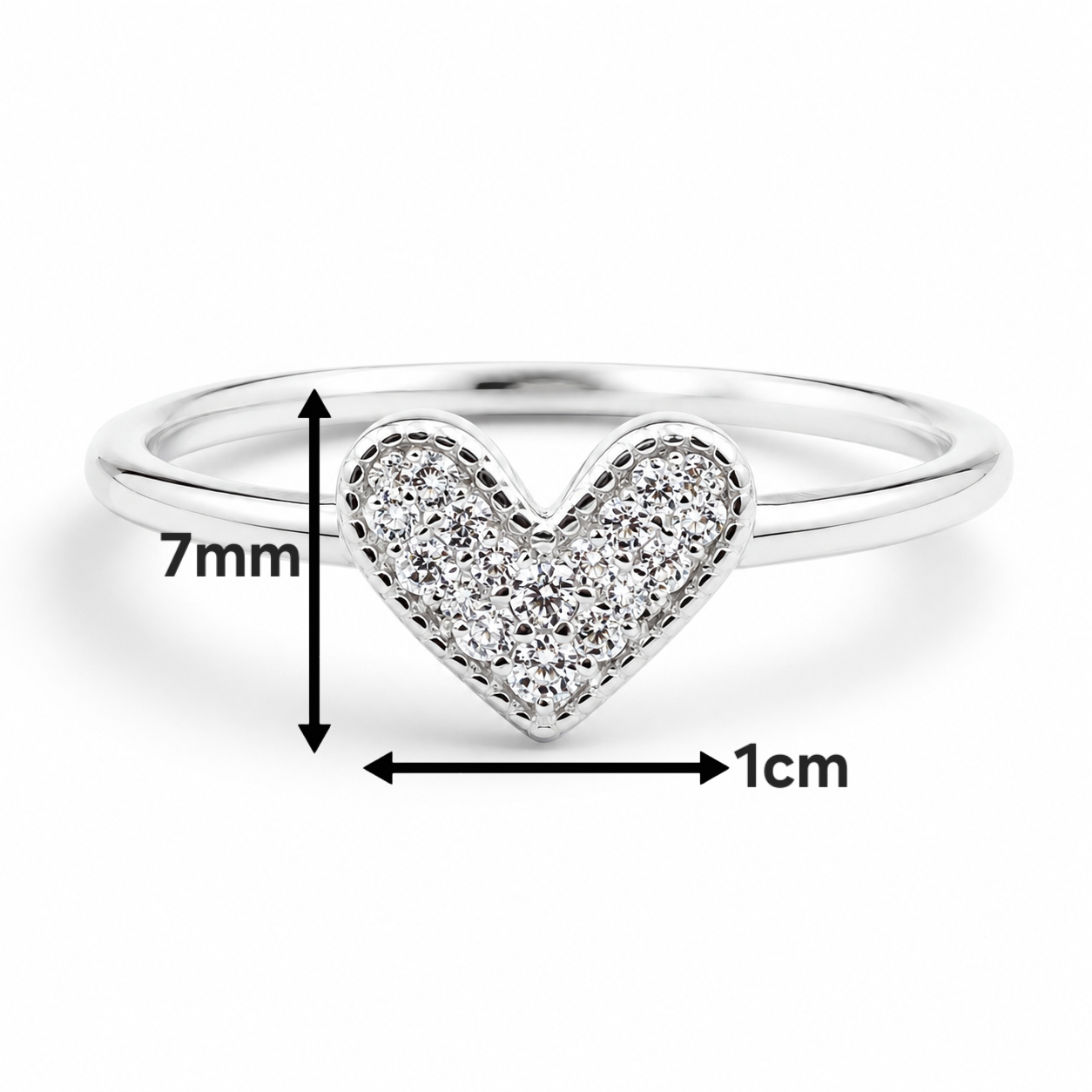 Anillo Corazon Zirconia