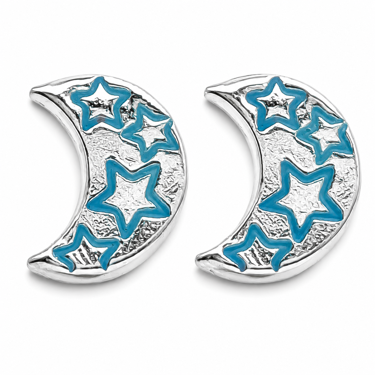 Broquel Luna Azul Plata Ley 925