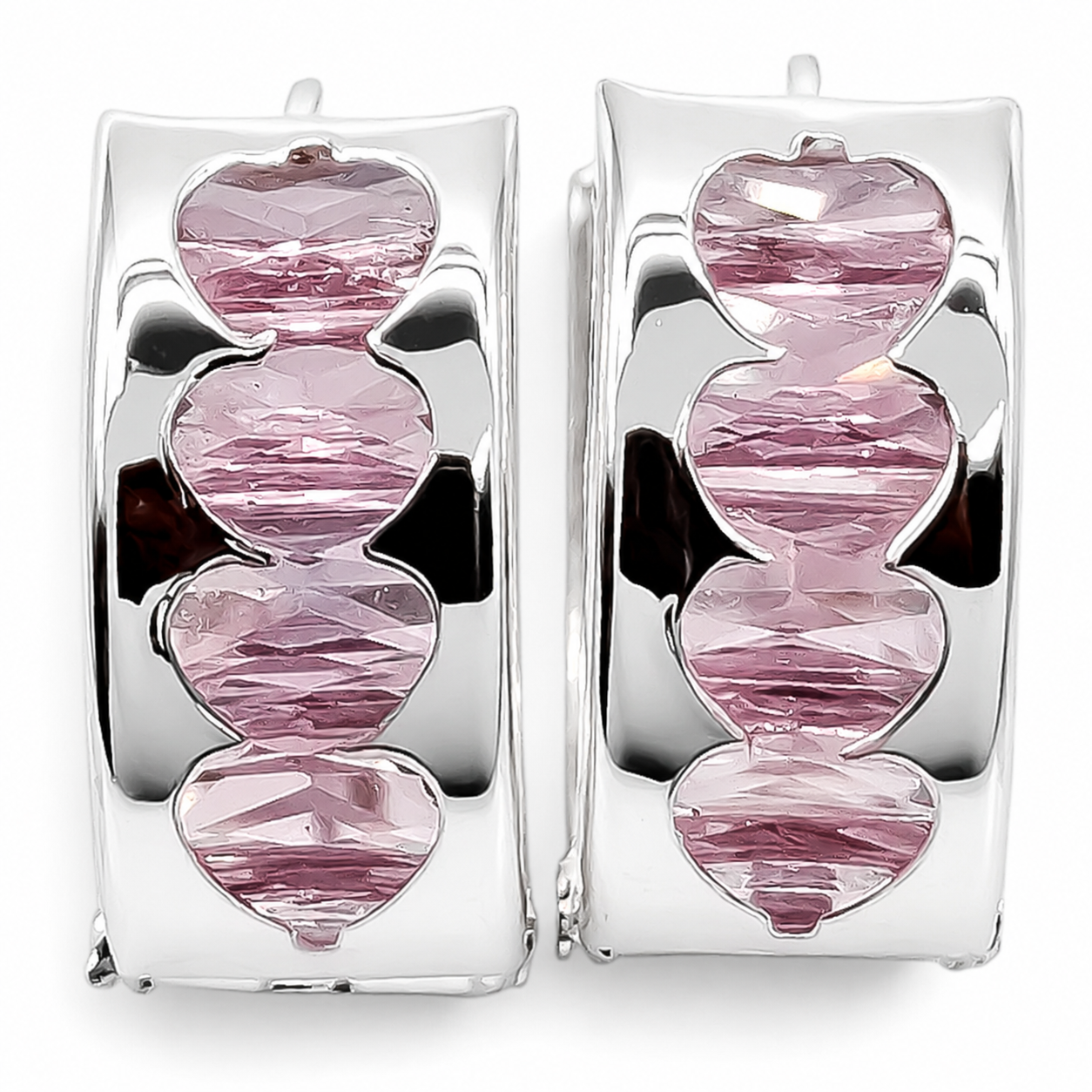 Hugguies Zirconia Rosa Plata Ley 925