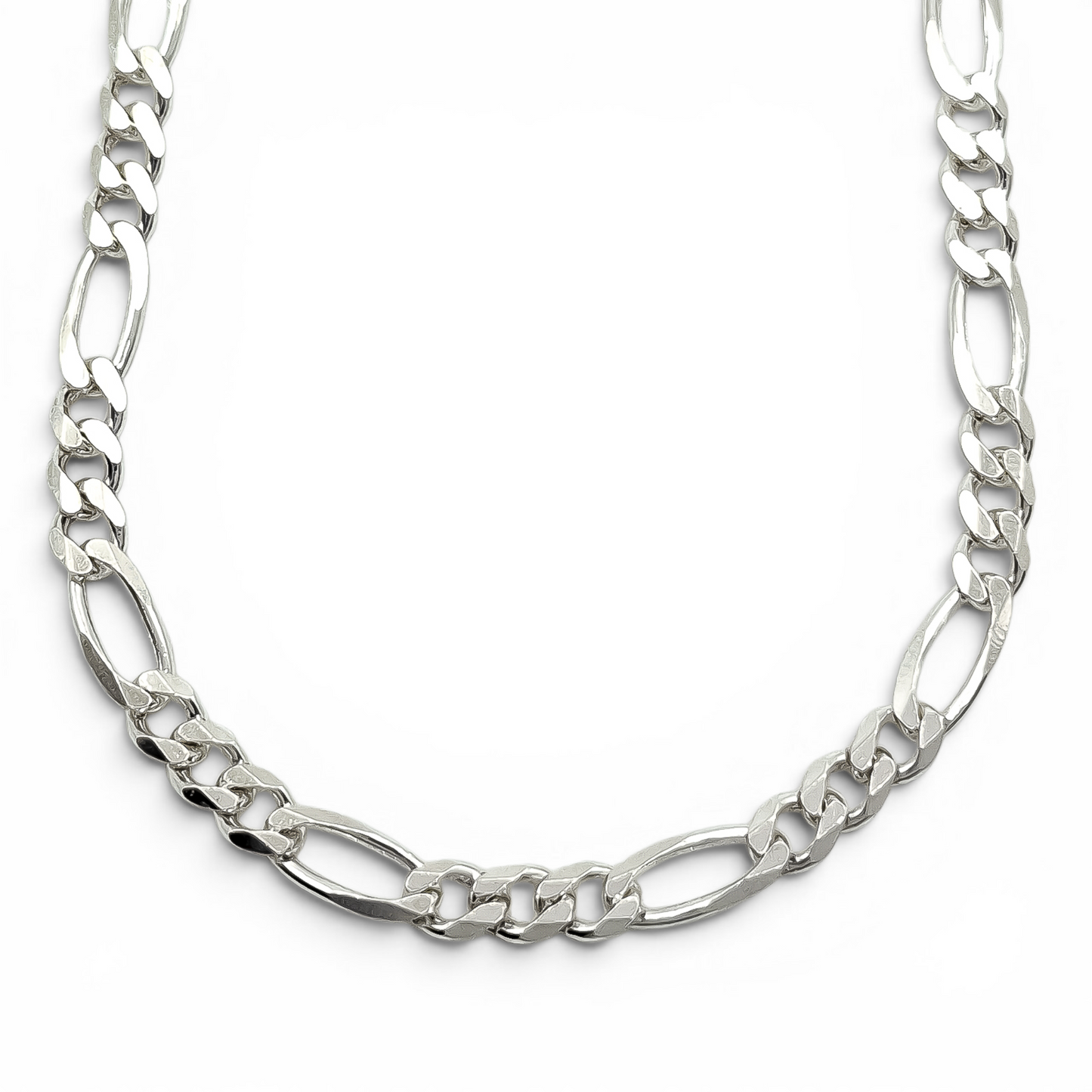 Cadena Figaro Lisa 4mm Plata Ley 925