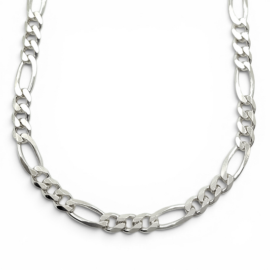 Cadena Figaro Lisa 4mm Plata Ley 925