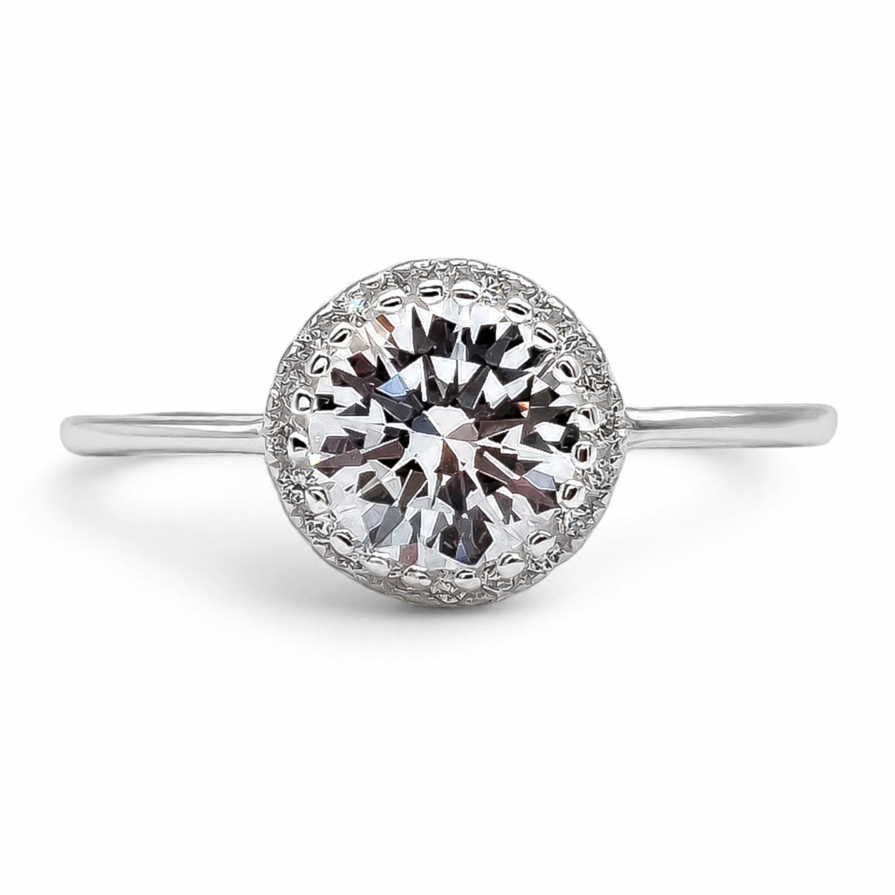 Anillo Zirconia Blanca Plata Ley 925