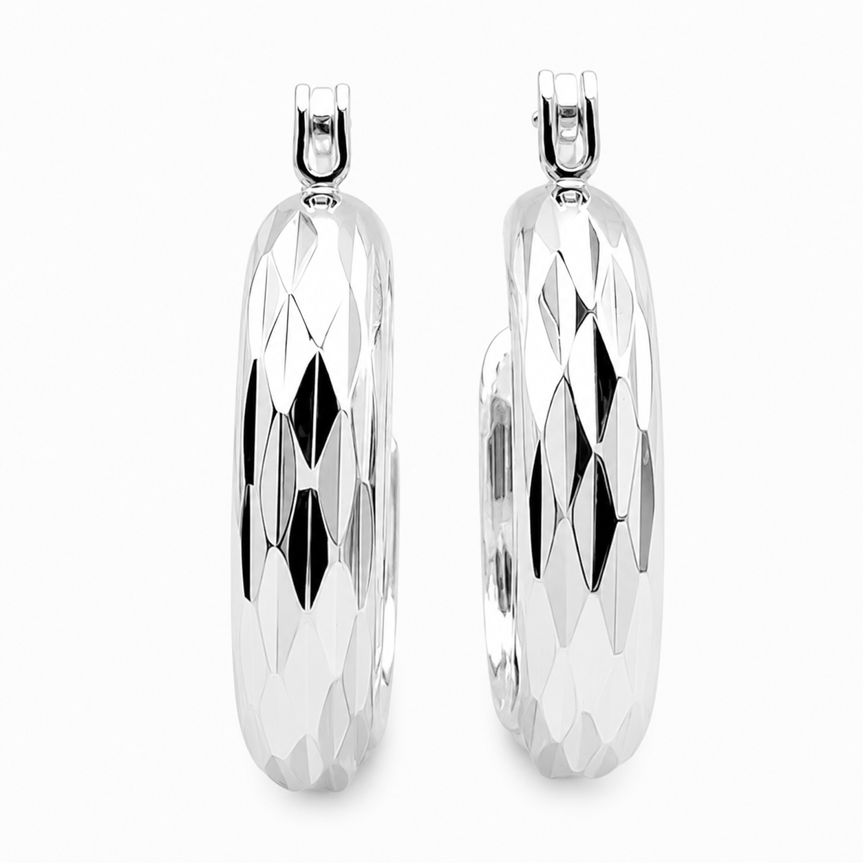 Arracada Tipo Facetada Plata Ley 925
