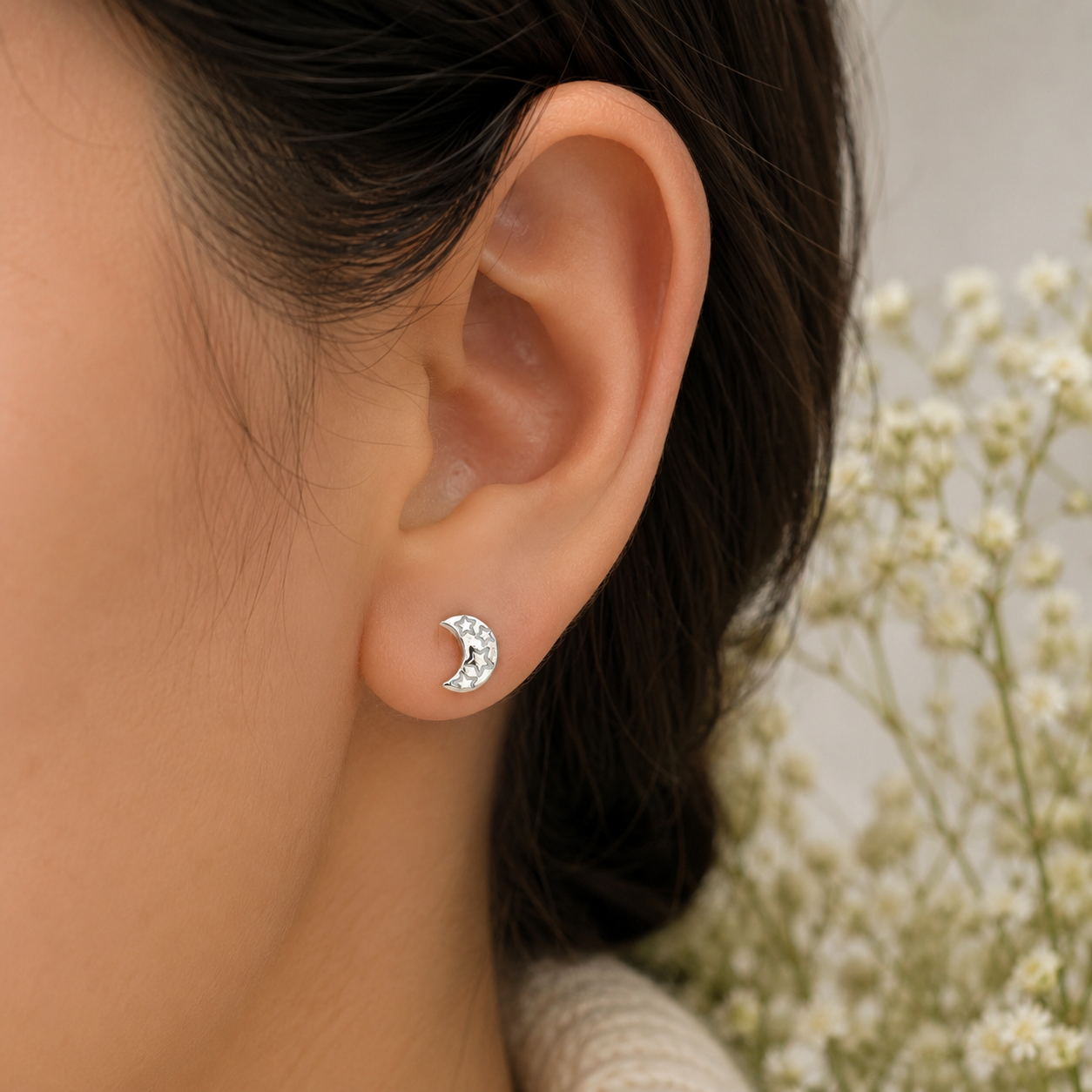 Broquel Luna Azul Plata Ley 925