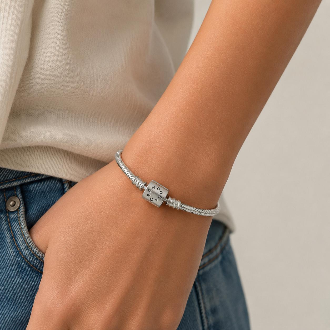 Pulsera Barril Pan 3mm Plata Ley 925