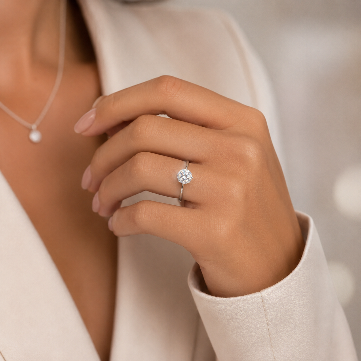 Anillo Zirconia Blanca Plata Ley 925