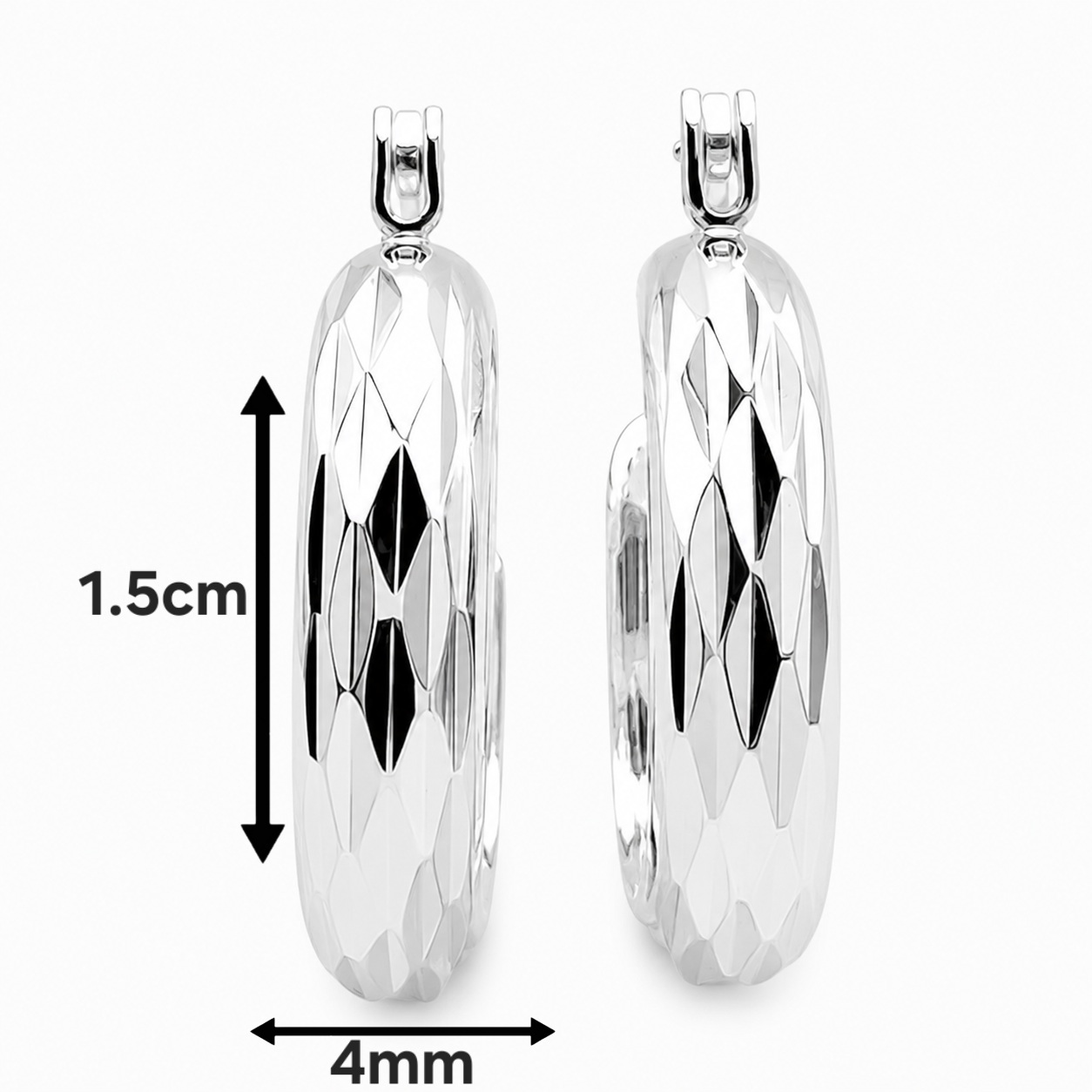 Arracada Tipo Facetada Plata Ley 925