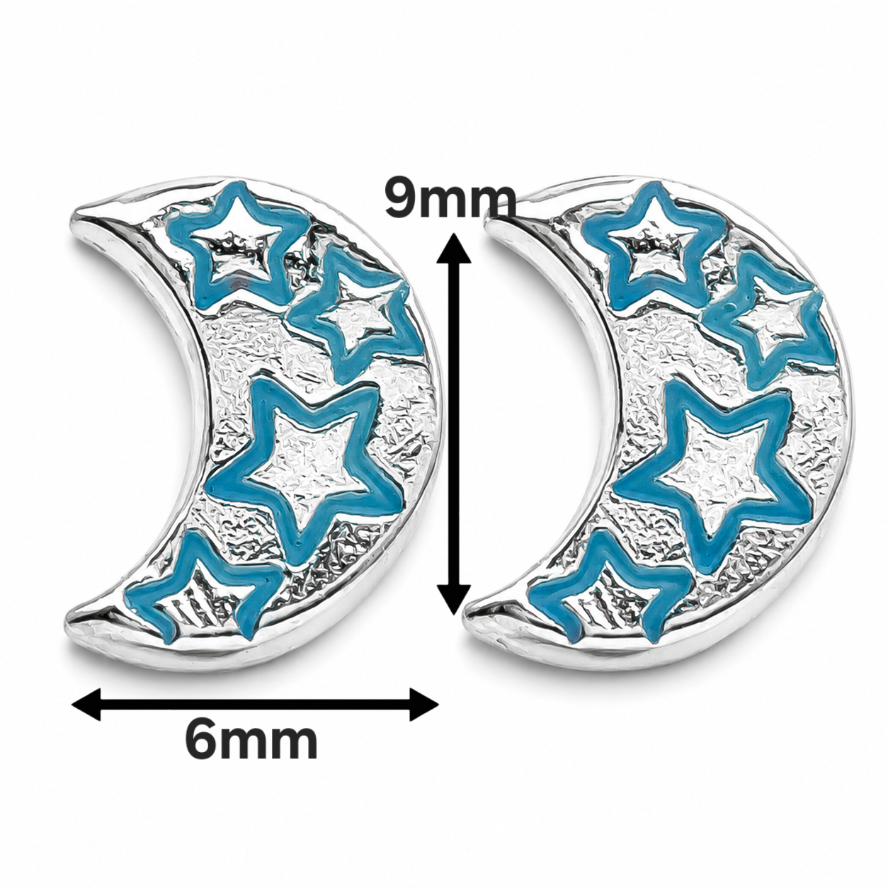 Broquel Luna Azul Plata Ley 925