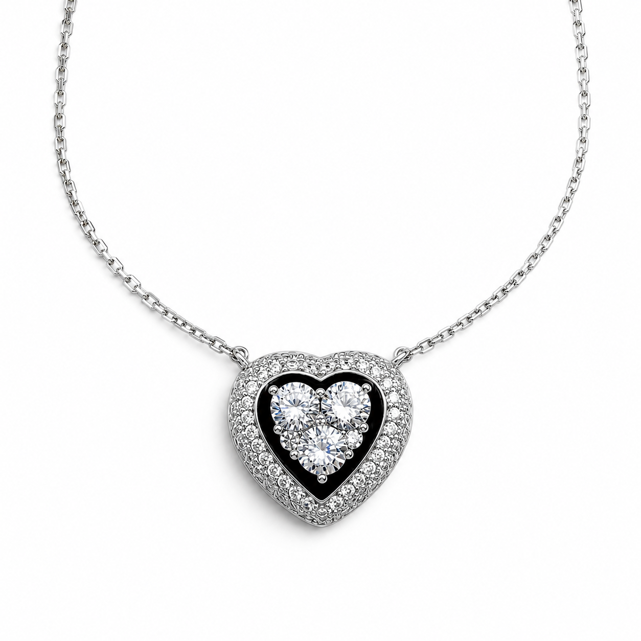 Collar Corazon Plata Ley 925