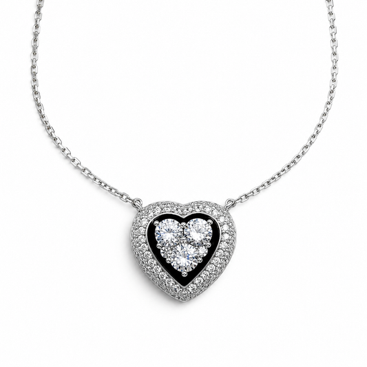 Collar Corazon Plata Ley 925