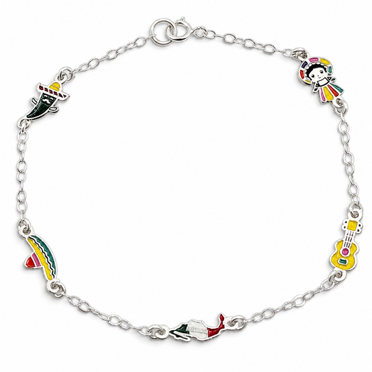 Pulsera Mexicana Plata Ley 925
