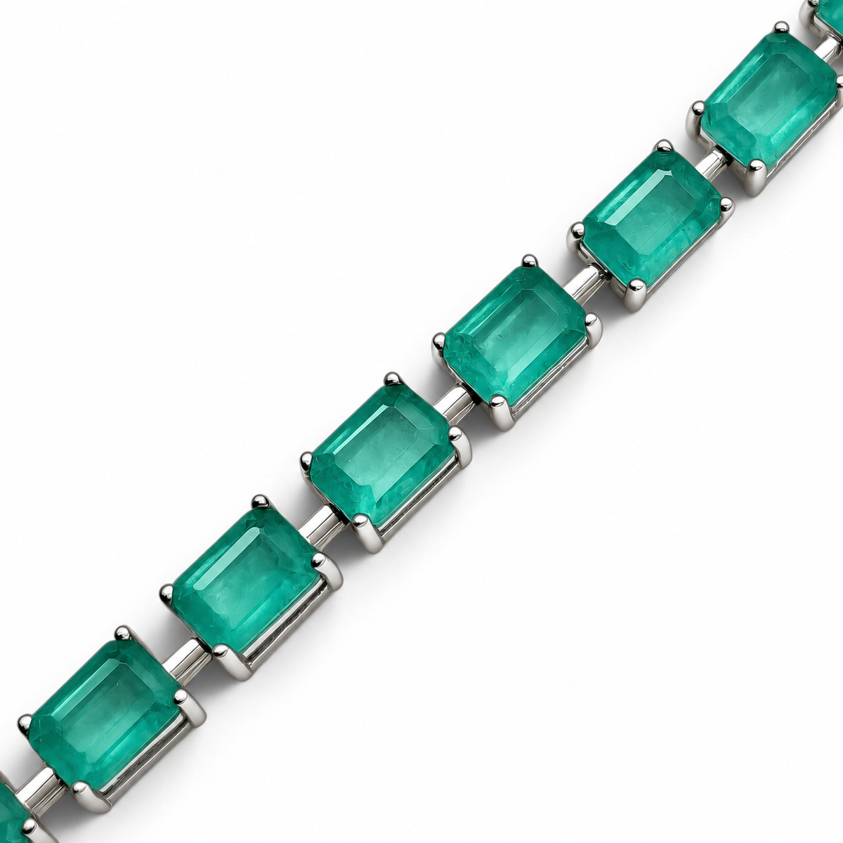 Pulsera Aqua Rectangulo Turmalina Plata Ley 925